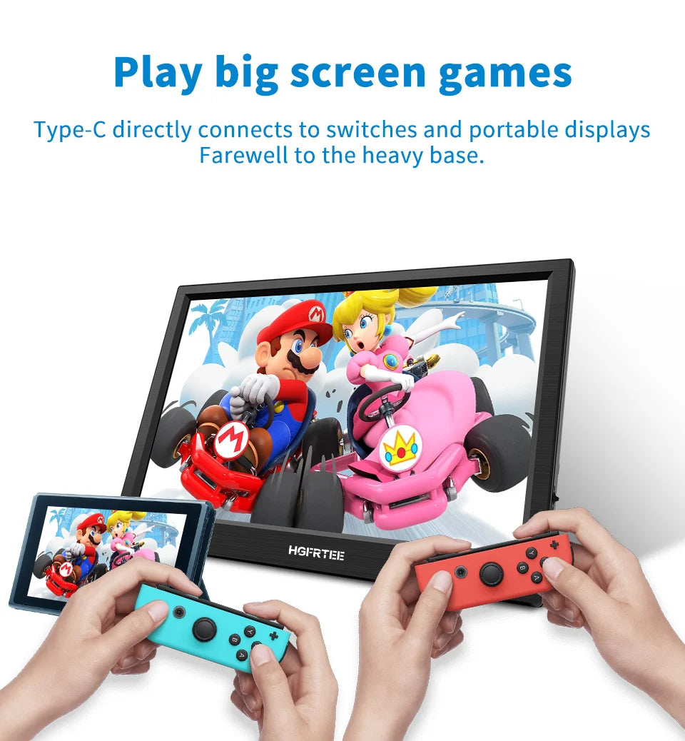 HGFRTEE 11.6inch Portable Monitor Gaming Extended Monitor HDMI-Compatible Laptop second screen For Switch/PS4/Raspberry Pi