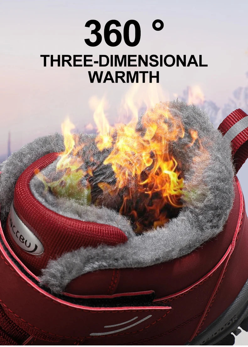 2023 Waterproof Boots Men's Women Slip On Winter Shoes For Men  Ankle Boots Winter Boots Male Snow Botines Hiking Boots Feminina