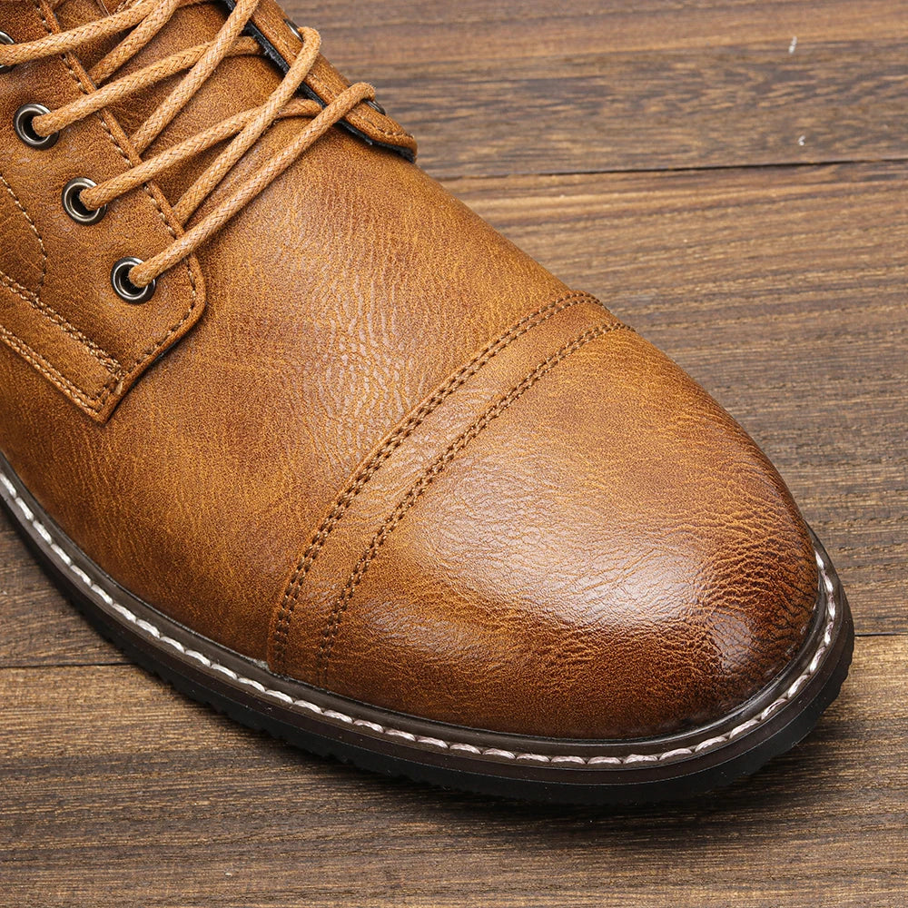Comfortable Spring Leather Ankle Boots for Men 2025 fashion Men Boots