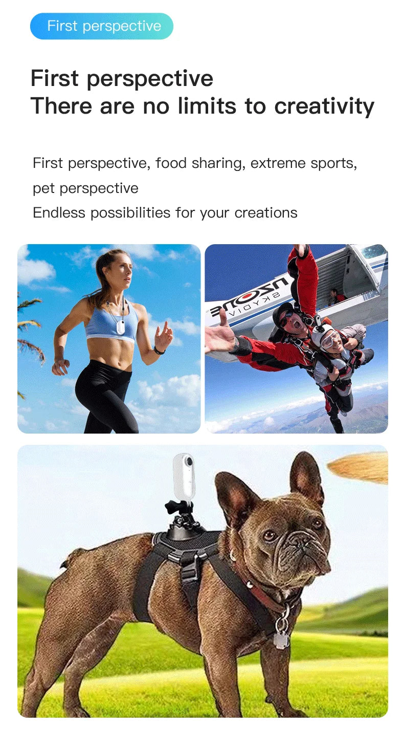 Pocket POV 4K Camera 1080P Mini WiFi Wireless Bodycam Magnetic Mount Vlog Video Recorder Action Motorcycle Helmet Sports Cam