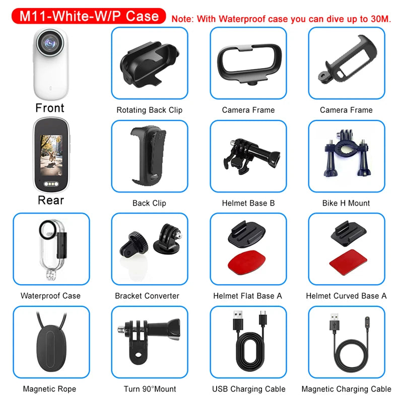 WiFi 4K Mini Thumb Camera Bodycam Action Bike Cam Motorcycle Sport Cam Body Action Sports DV Camcorder 30M Waterproof Optional