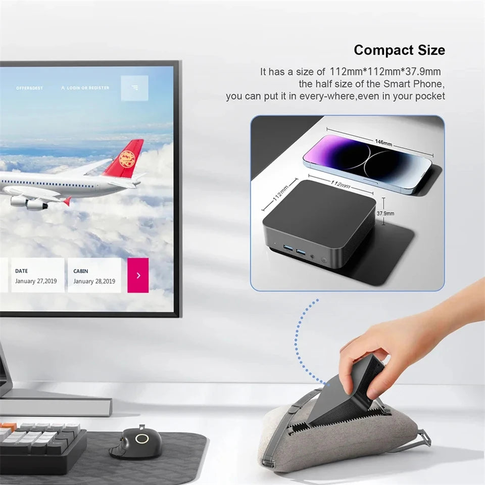 2025 Intel Core i9 8950HK N5095A Mini PC Computer Windows 11 16GB 1TB 2TB 4K Gaming Computer WiFi6 USB Portable Mini Desktop PC