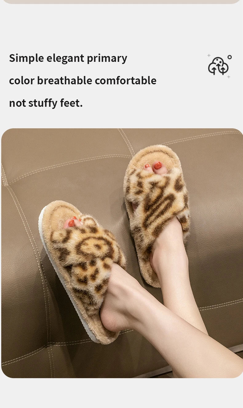 Men's Leopard Print Slide Slippers - Breathable Open-Toe House Shoes with Non-Slip Soft Sole, Comfortable Unisex Indoor/Outdoor