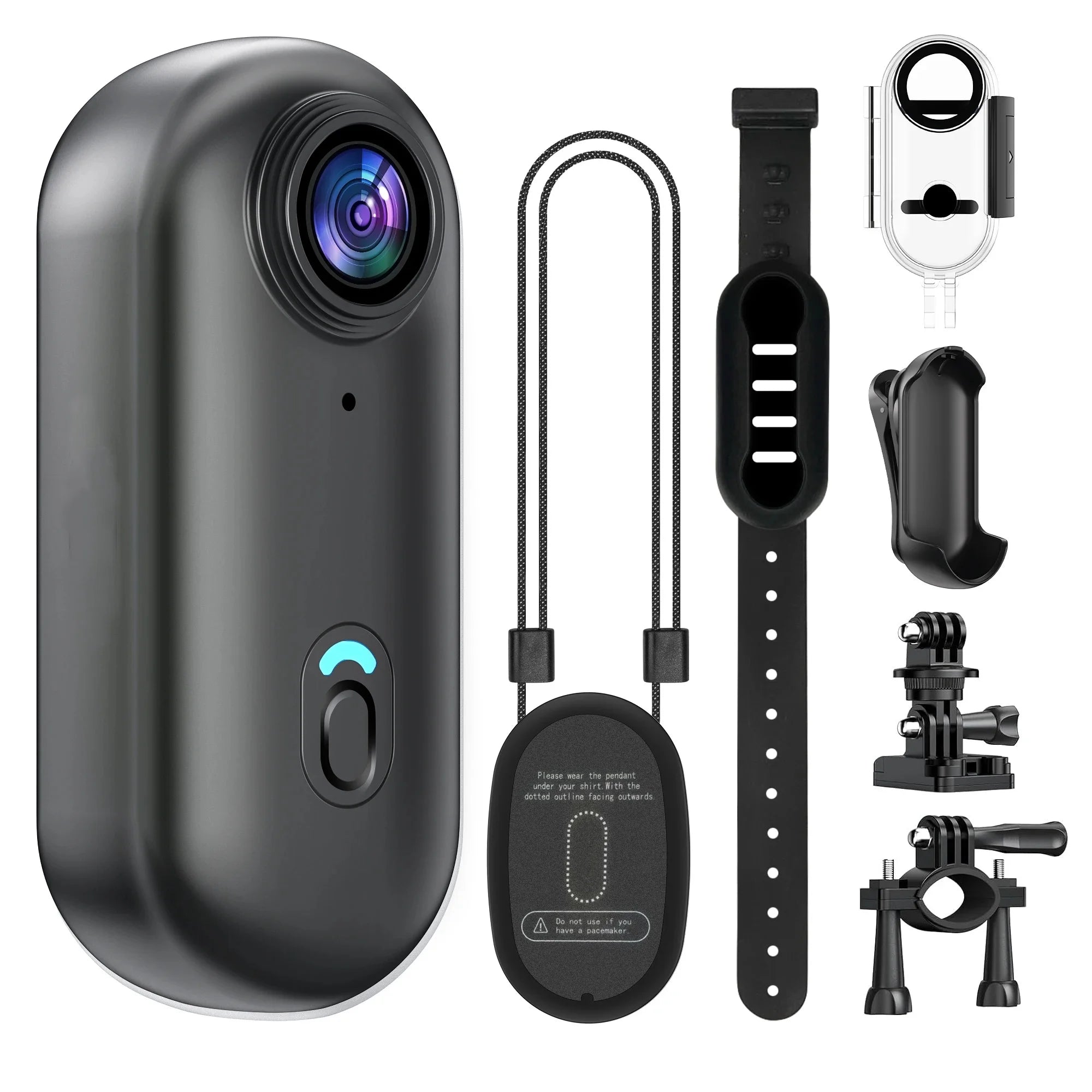 4K Mini WIFI Action Camera 128GB Thumb POV Portable Video Recorder with IPX7 Waterproof Camcorder Helmet Mount Vlogging (Black)