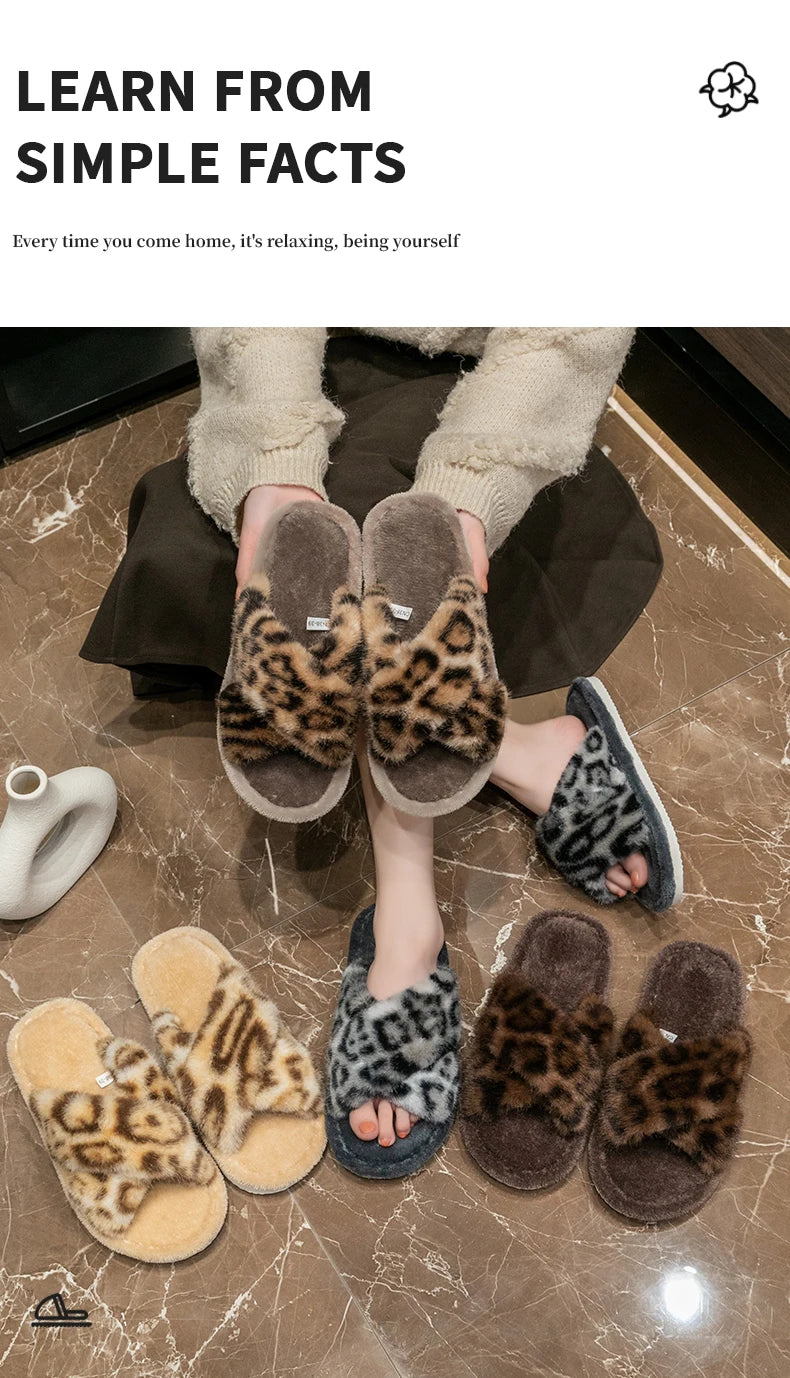 Men's Leopard Print Slide Slippers - Breathable Open-Toe House Shoes with Non-Slip Soft Sole, Comfortable Unisex Indoor/Outdoor