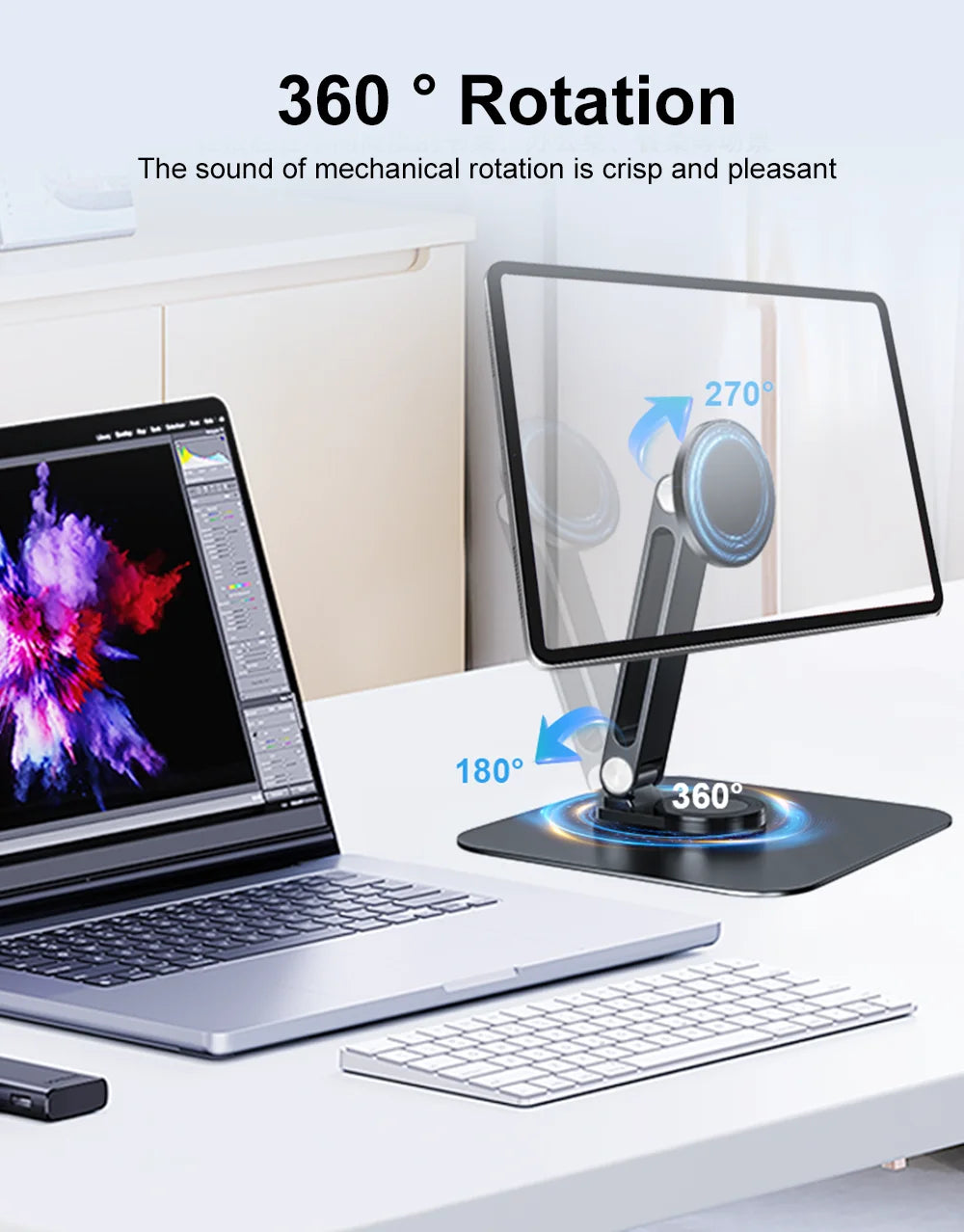 360° Stand for Portable Monitor Magnetic Bracket Aluminum Alloy Desktop Holder 3KG Load Capacity Ultra Stable for Phone Tablet