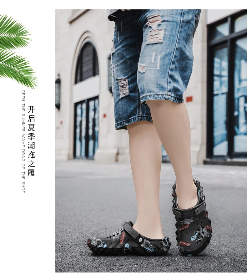 Men's breathable casual sandals summer new soft-sole non-slip comfort outdoor beach shoes fashion youth dual-use sports slippers