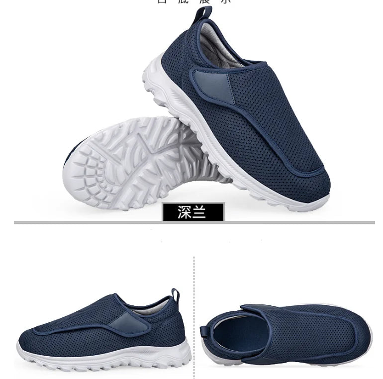 XIHAHA Couple Sneaker Extra Wide Men Women Diabetic Shoes Adjustable Walking Shoe for Elderly Orthopedics Wide Feet Swollen