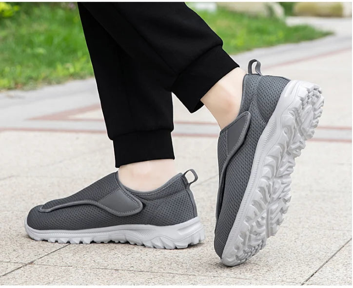 XIHAHA Couple Sneaker Extra Wide Men Women Diabetic Shoes Adjustable Walking Shoe for Elderly Orthopedics Wide Feet Swollen