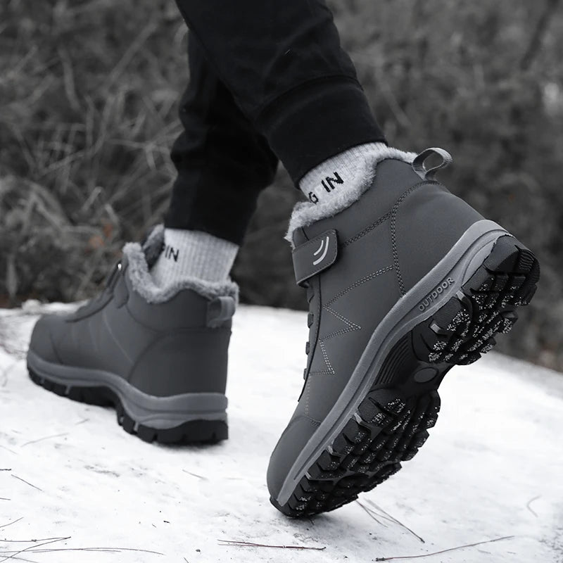 2023 Waterproof Boots Men's Women Slip On Winter Shoes For Men  Ankle Boots Winter Boots Male Snow Botines Hiking Boots Feminina