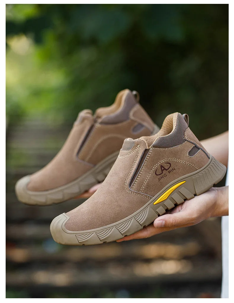 Imwete Fashion Work Safety Shoes Men Breathable Outdoor Hiking Steel Toe Sneakers Electric Welder Insulated Protection Footwear