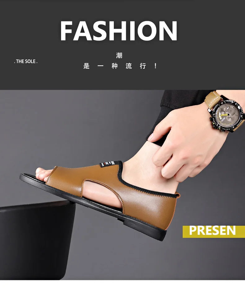 Summer Men's Breathable Slip-Ons Soft Sole Outdoor Fashionable Romans Versatile Casual Shoes Rubber Sole China Made