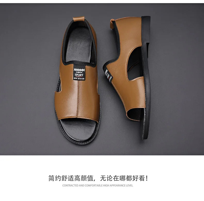 Summer Men's Breathable Slip-Ons Soft Sole Outdoor Fashionable Romans Versatile Casual Shoes Rubber Sole China Made