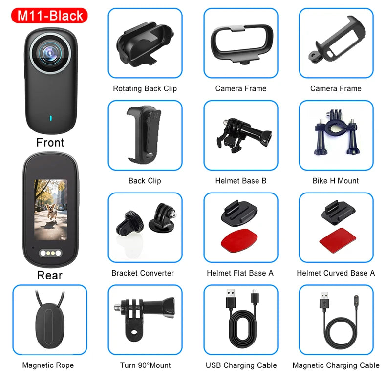 WiFi 4K Mini Thumb Camera Bodycam Action Bike Cam Motorcycle Sport Cam Body Action Sports DV Camcorder 30M Waterproof Optional