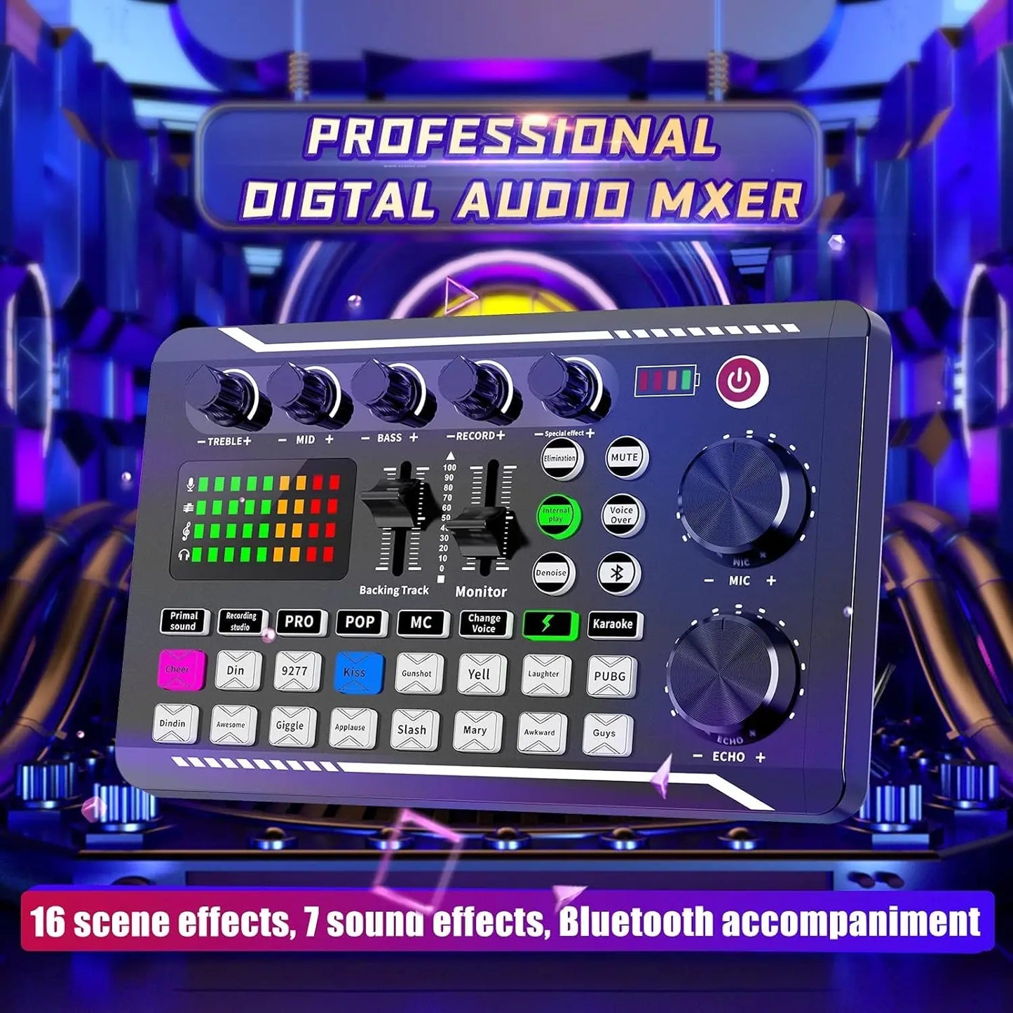 Live Podcast Equipment Set, with BM800 studio microphone, audio mixer supports a variety of sound effects, for PC,live broadcast