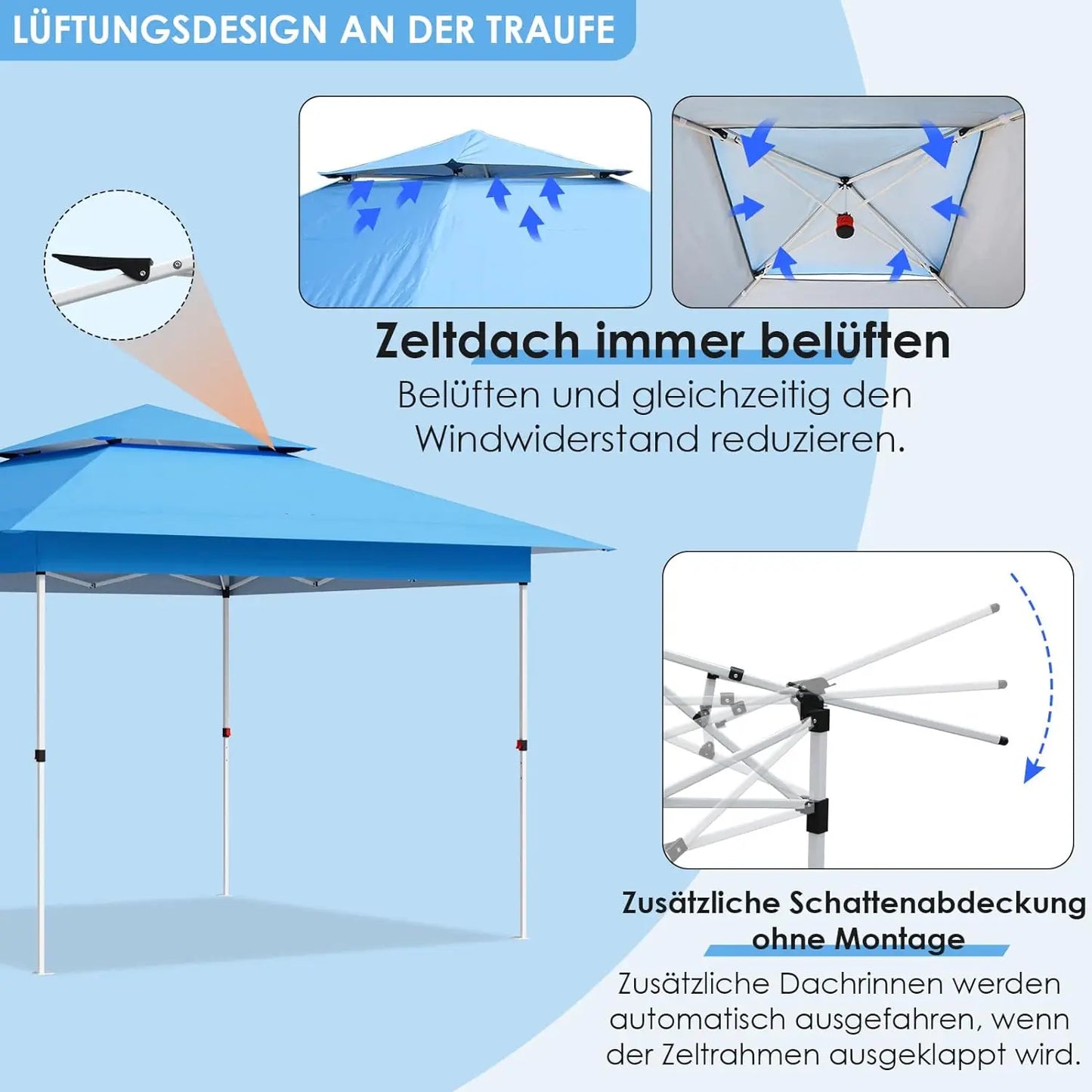 3.6x3.6m Garden Gazebo Pop Up Folding Tent Party Wedding Camping Shade Waterproof