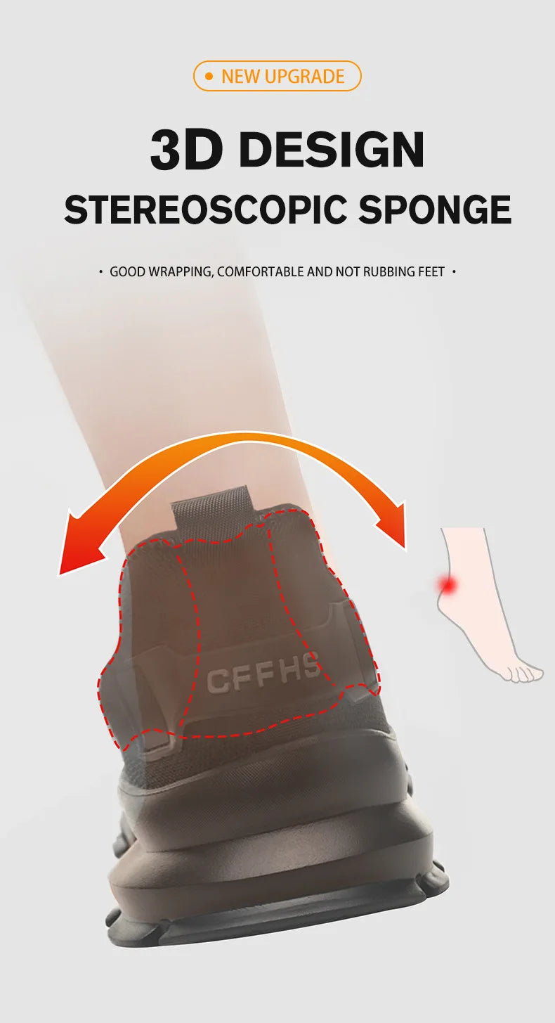 2025 Lightweight Men Safety Shoes Steel Toe Cap work Sneakers Men Protective Shoes Anti-smash Anti-puncture Indestructible Shoes