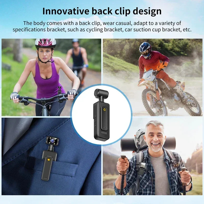 Xiaomi 8K HD Handheld Pocket Camera 180 ° Rotating Mini Portable Camera Wearable Night Vision Outdoor Sports Camera 2025 New
