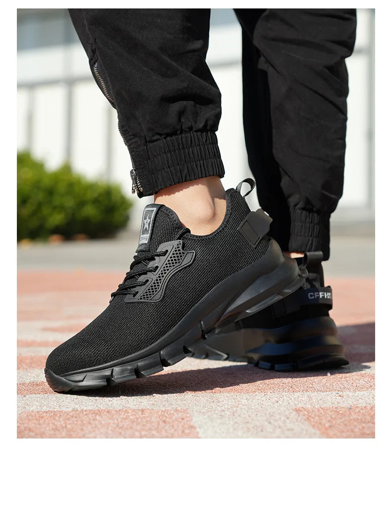 2025 Lightweight Men Safety Shoes Steel Toe Cap work Sneakers Men Protective Shoes Anti-smash Anti-puncture Indestructible Shoes