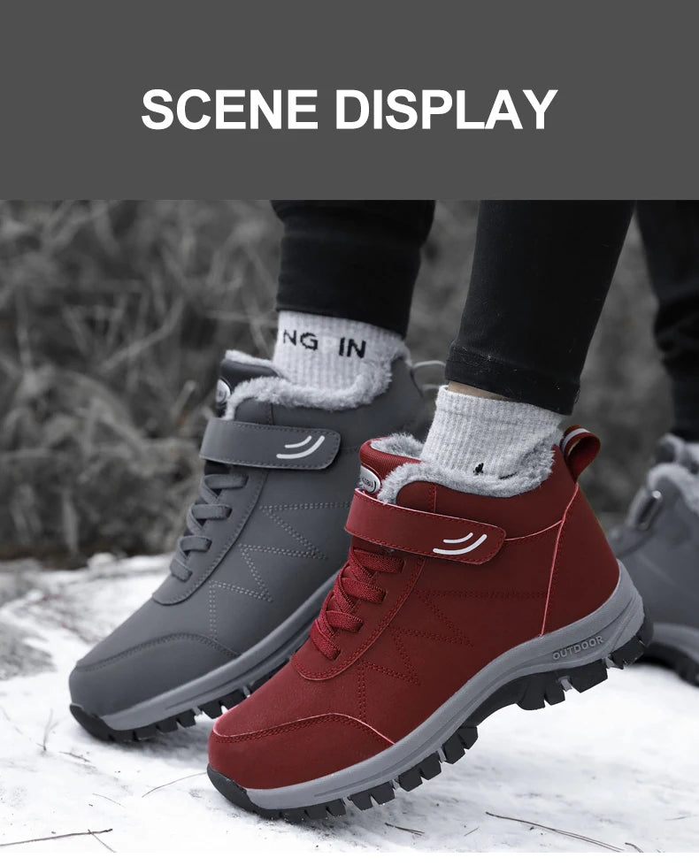 2023 Waterproof Boots Men's Women Slip On Winter Shoes For Men  Ankle Boots Winter Boots Male Snow Botines Hiking Boots Feminina