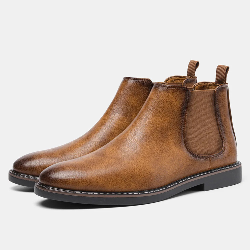 2025 New Luxury Men's Chelsea Boots High Quality Retro Men Work Boots comfortable Business Leather Shoes Brand Men's Ankle Botas