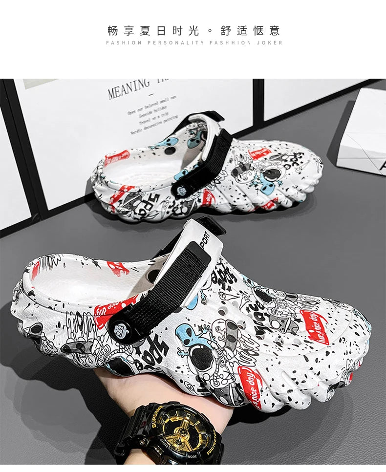 Men's breathable casual sandals summer new soft-sole non-slip comfort outdoor beach shoes fashion youth dual-use sports slippers