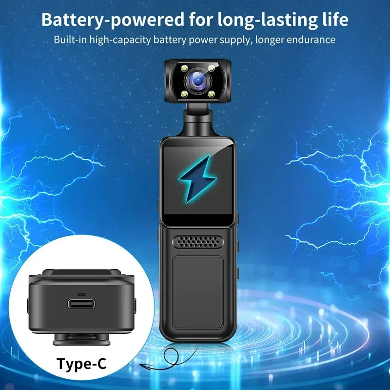 Xiaomi 8K HD Handheld Pocket Camera 180 ° Rotating Mini Portable Camera Wearable Night Vision Outdoor Sports Camera 2025 New