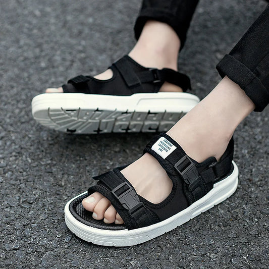 2024 Summer Men's Sandals Comfortable and Lightweight Hook Loop Men Roman Shoes Outdoor Non-Slip Beach Sandals Flip Flop Sandals