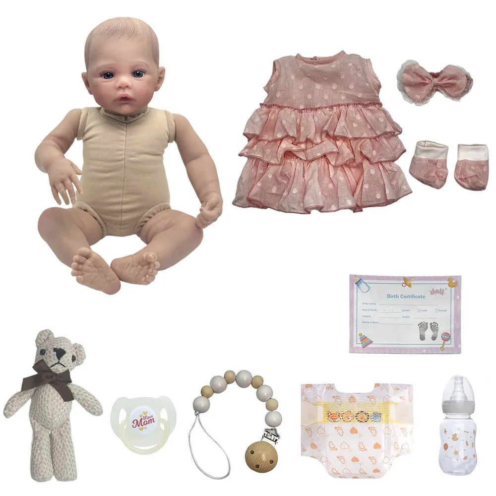 Baby Dolls Like Real Bebe Reborn Silicone Full Body 48cm Realistic Newborn Girl Painted Babies Lifelike Toddler Doll Toy Gifts