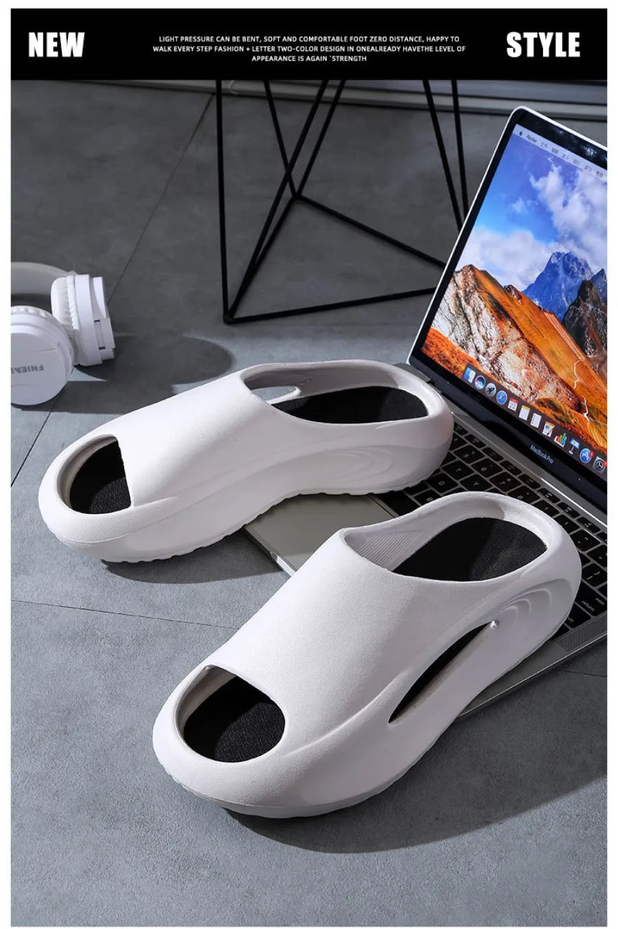 Men's Slippers Summer Outwear 2024 New Indoor Home Couple Anti slip Space Feeling Sports Slippers Men's