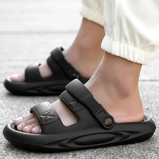 Men's Summer Soft Sole Comfortable Casual Sandals Fashion Simple Lightweight Slippers Outdoor Anti slip Waterproof Beach Shoes