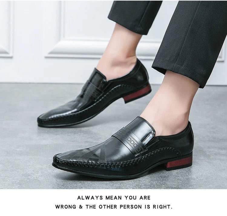 Retro Brown Leather Shoes Men Loafers Comfortable Flat Men's Dress Shoes High Quality Lightweight Business Formal Shoes For Men
