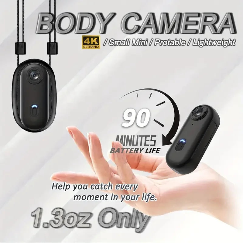 Pocket POV 4K Camera 1080P Mini WiFi Wireless Bodycam Magnetic Mount Vlog Video Recorder Action Motorcycle Helmet Sports Cam