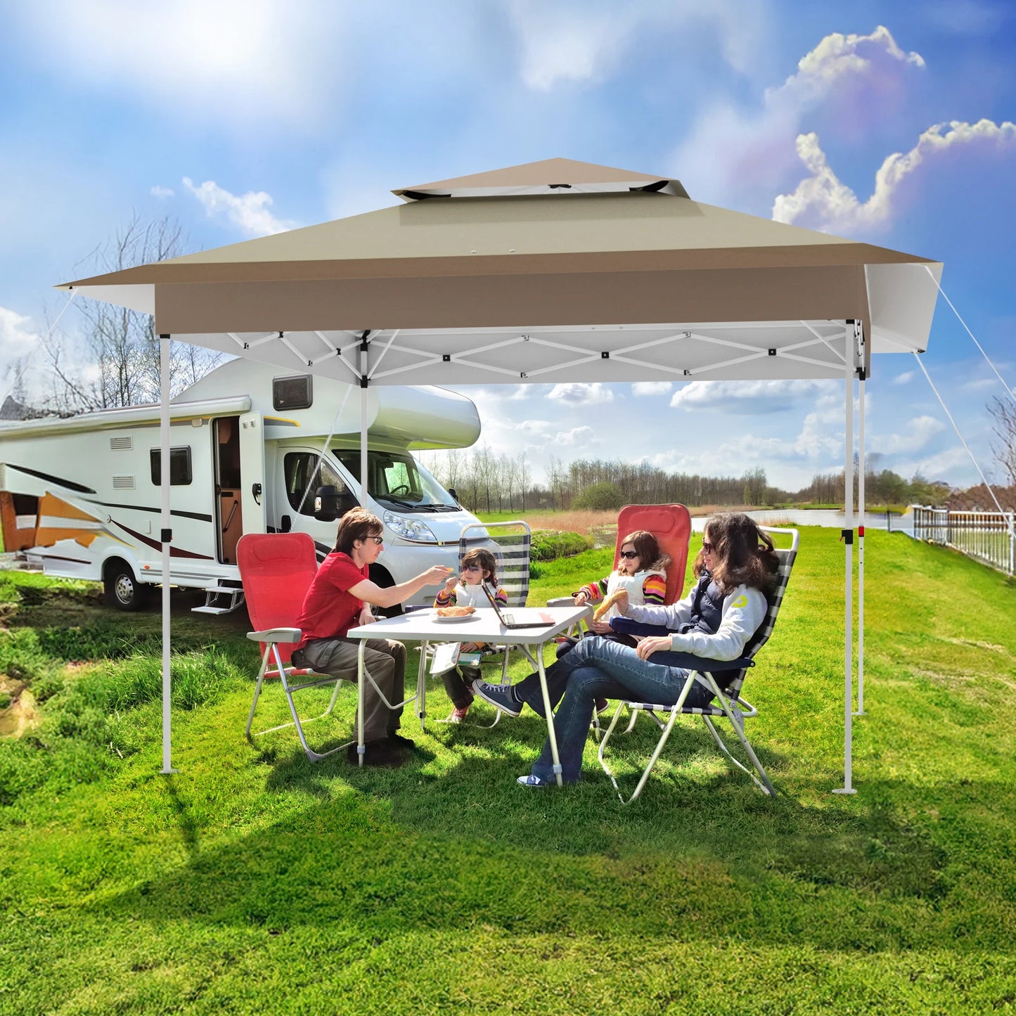 3.6x3.6m Garden Gazebo Pop Up Folding Tent Party Wedding Camping Shade Waterproof