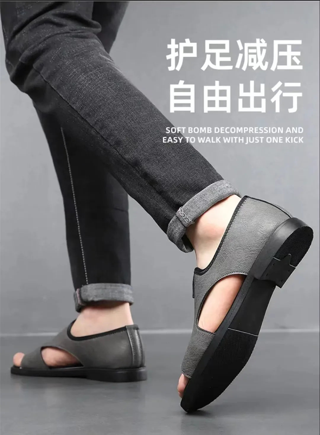 Summer Men's Breathable Slip-Ons Soft Sole Outdoor Fashionable Romans Versatile Casual Shoes Rubber Sole China Made