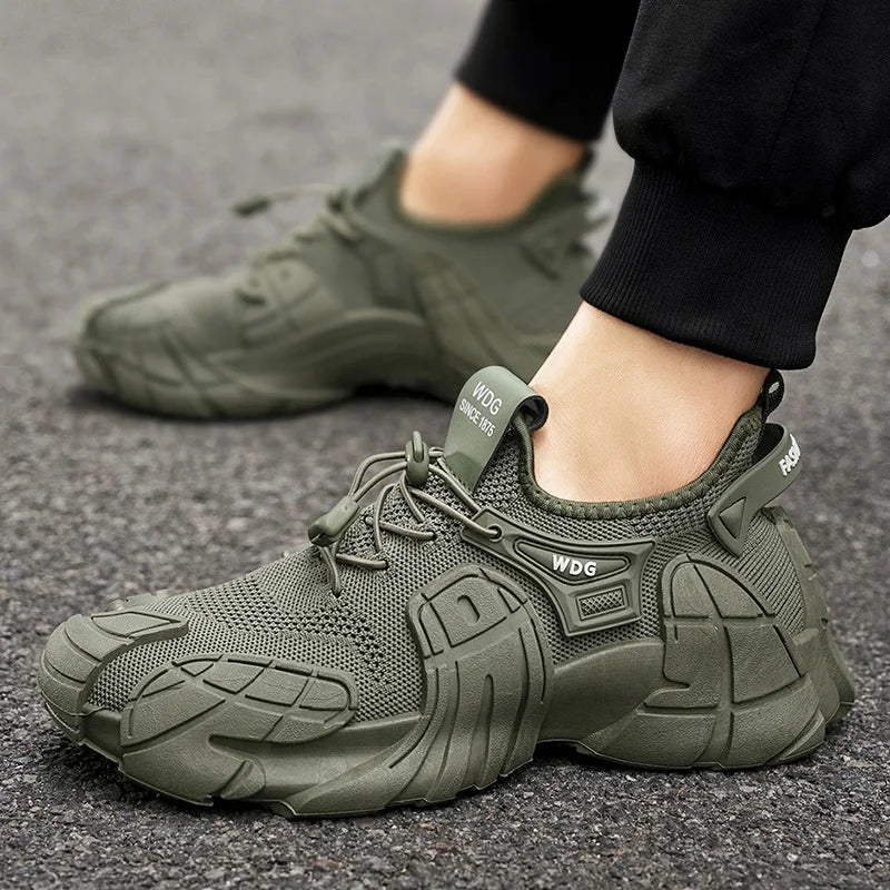 Men's casual sports shoes fashion new large size thick soled sneakers men's shoes breathable increase punk shoes men's loafers