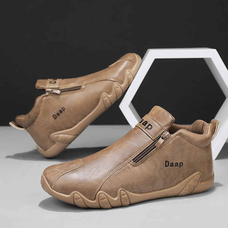 2024 Spring New Men's Casual Leather Shoe Cover Foot Lefu Shoes Flat Soft High Quality Slip-on Loafers