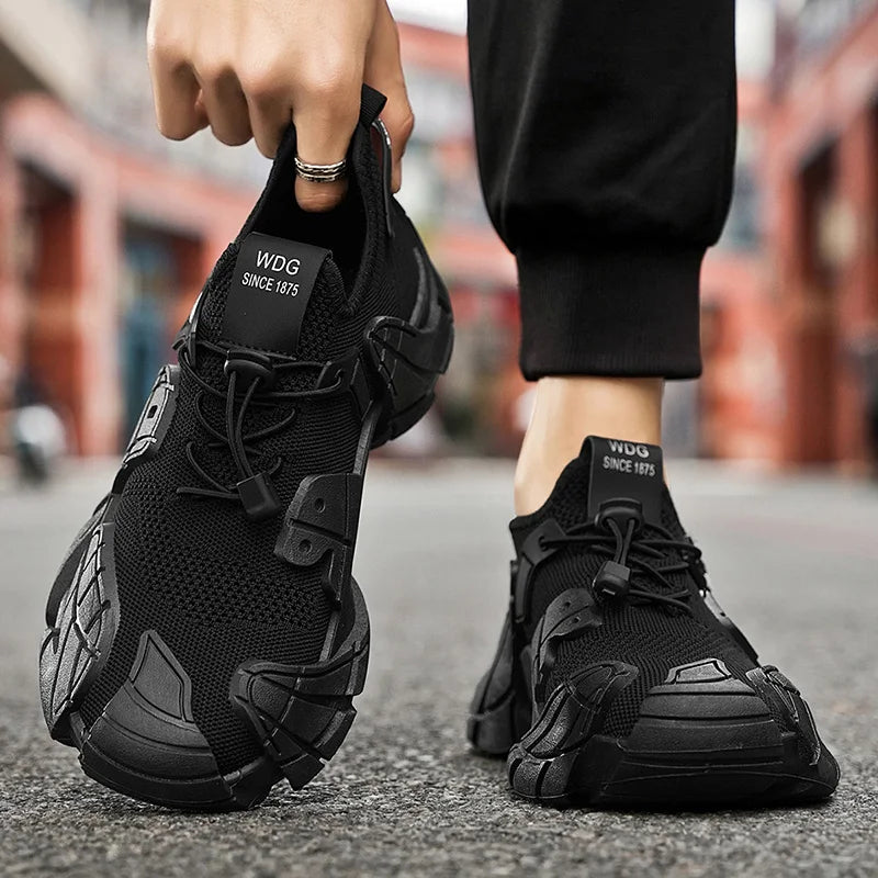 Men's casual sports shoes fashion new large size thick soled sneakers men's shoes breathable increase punk shoes men's loafers