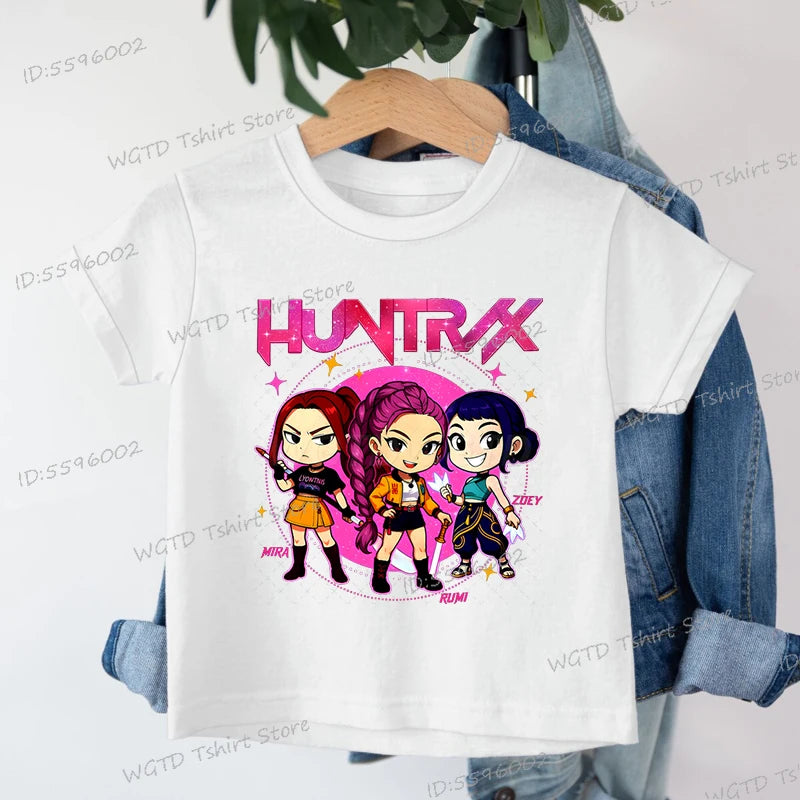Fashion Casual Kids T-shirt Hot Movie Print Girls Tee Top Funny Cute Gift for Fans Cotton Tshirt Cartoon Children's Clothing