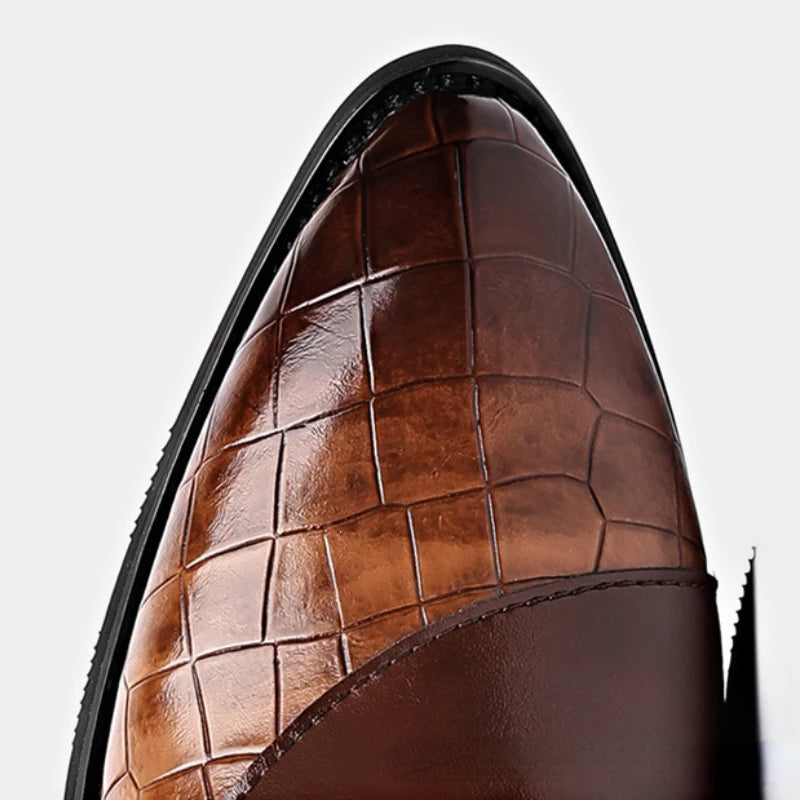 Designer Men's Dress Shoes Luxury Retro Oxford Shoes for Men Pointed Toe Lace-up Business Flats Brogue Wedding Party Shoes Male