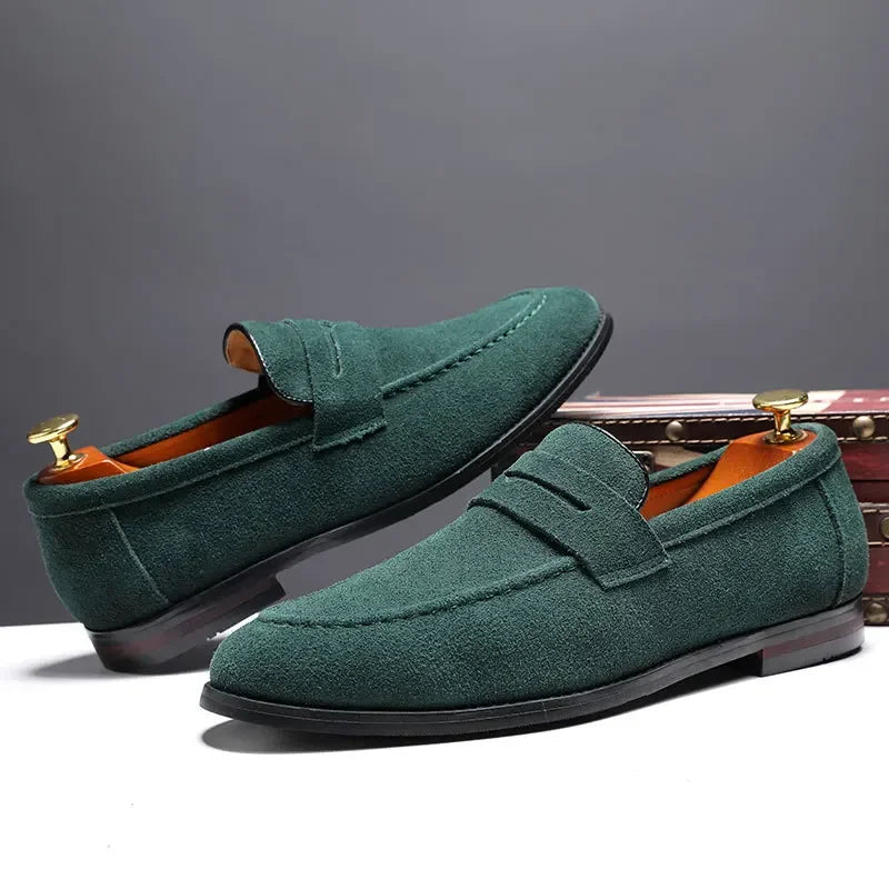 Men Suede Loafers Shoes Tassel Design Leather Casual Shoes Men's Flats Simple Slip on Male Footwear Breathable Solid Large Size