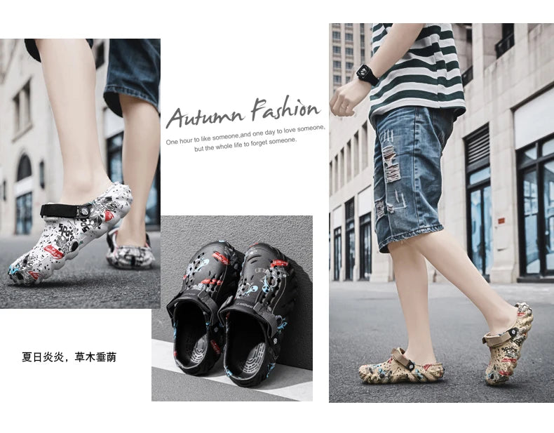 Men's breathable casual sandals summer new soft-sole non-slip comfort outdoor beach shoes fashion youth dual-use sports slippers