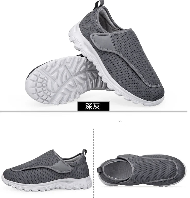 XIHAHA Couple Sneaker Extra Wide Men Women Diabetic Shoes Adjustable Walking Shoe for Elderly Orthopedics Wide Feet Swollen