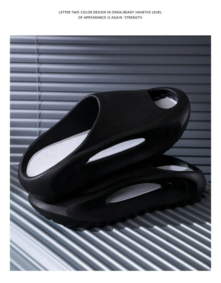Men's Slippers Summer Outwear 2024 New Indoor Home Couple Anti slip Space Feeling Sports Slippers Men's