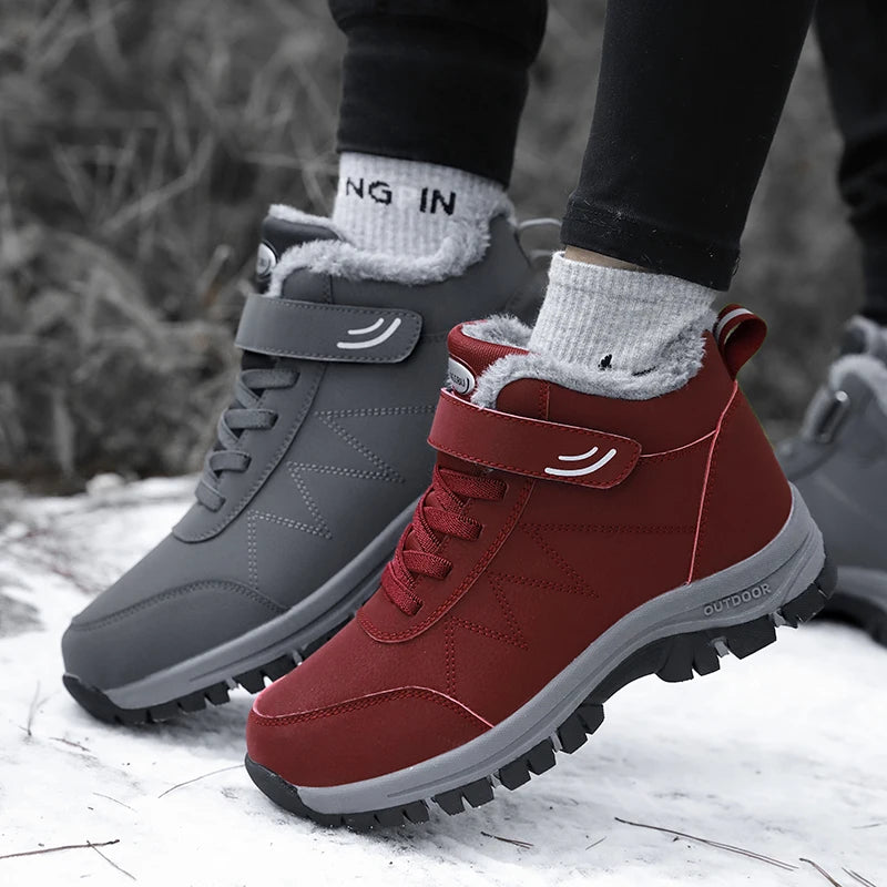 2023 Waterproof Boots Men's Women Slip On Winter Shoes For Men  Ankle Boots Winter Boots Male Snow Botines Hiking Boots Feminina