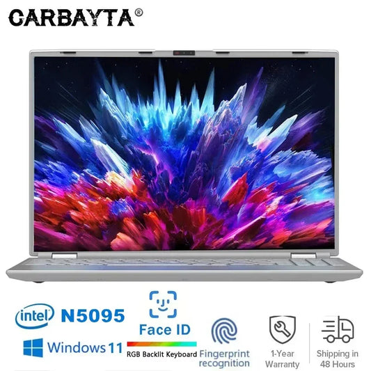 Facial recognition Intel Notebook N5095 Graphics UHD 16" Laptop 16GB 32GB RAM Max 2TB ROM Windows 11 Wifi 5 BT 4.2 RGB Keyboard