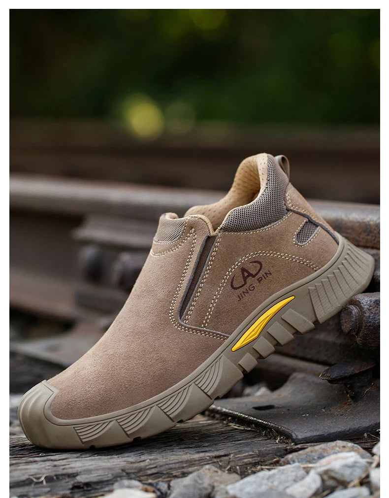 Imwete Fashion Work Safety Shoes Men Breathable Outdoor Hiking Steel Toe Sneakers Electric Welder Insulated Protection Footwear