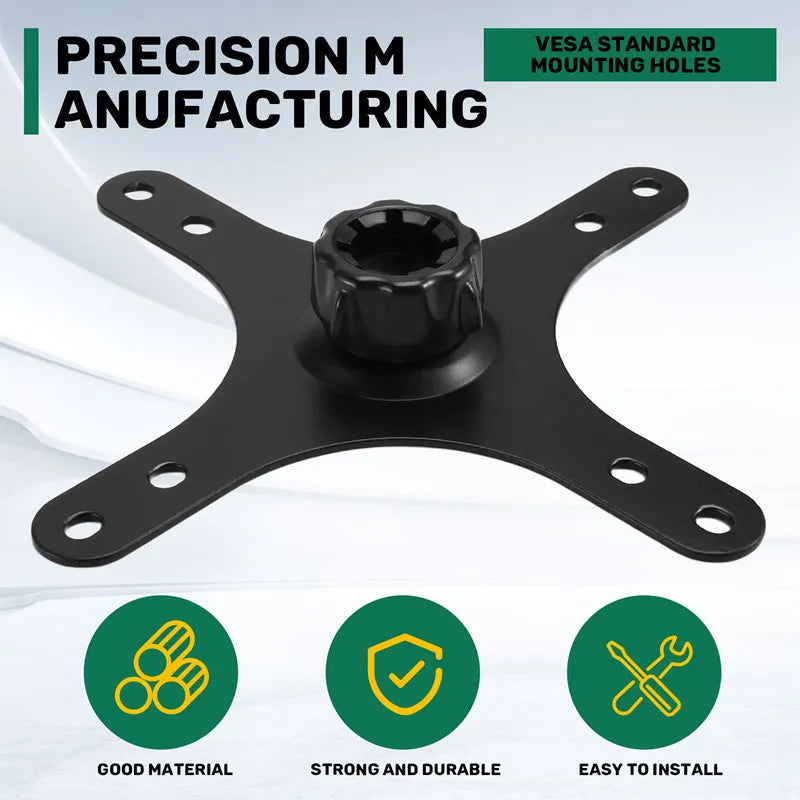 Portable Monitor Mounting Adapter Bracket Plate, 17Mm Ball Head To 100X100mm 75X75mm, Wall Mount Arm Mount Universal