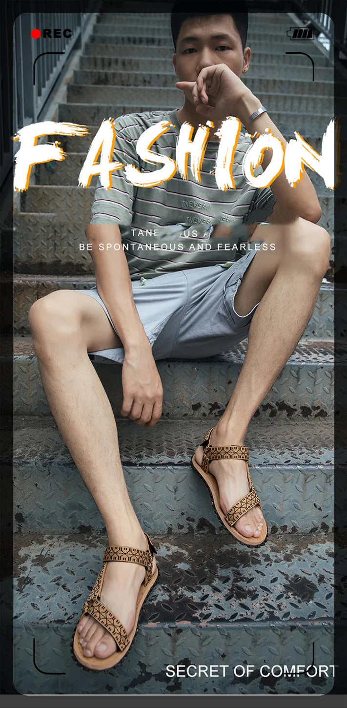 Men Fashion Sandals Simple Casual Summer Shoes Comfortable Sneakers Outdoor Beach Vacation Sandals Male Water Shoes