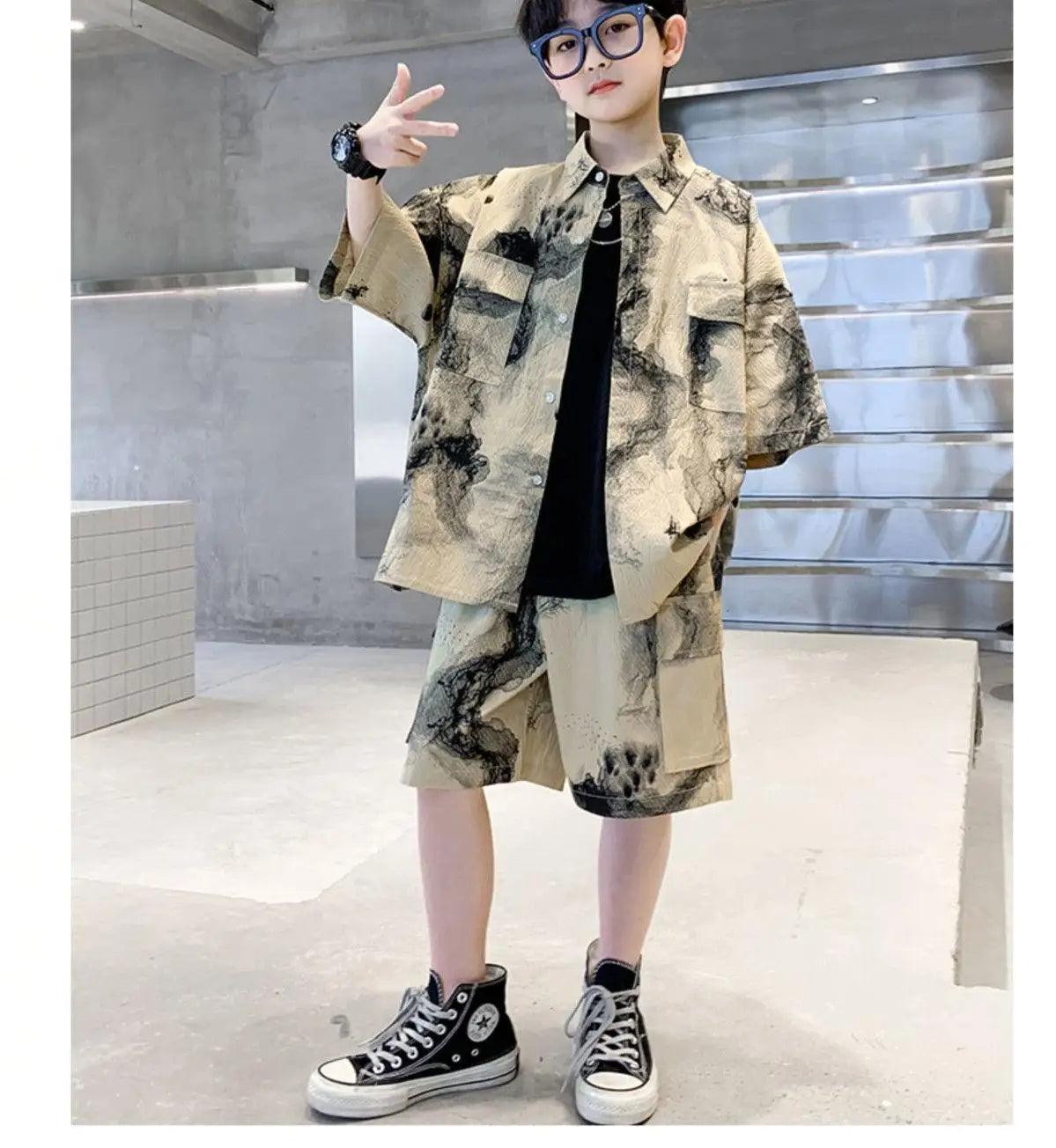 Kids Clothes Set Boys High Quality Fashion New 2023 Cool Boy Sets Spring & Autumn Linen Sets Three Quarter Jackets